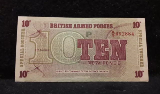British Armed Forces (BAF) 10 pence special voucher, 6th series, UNC (GB2)