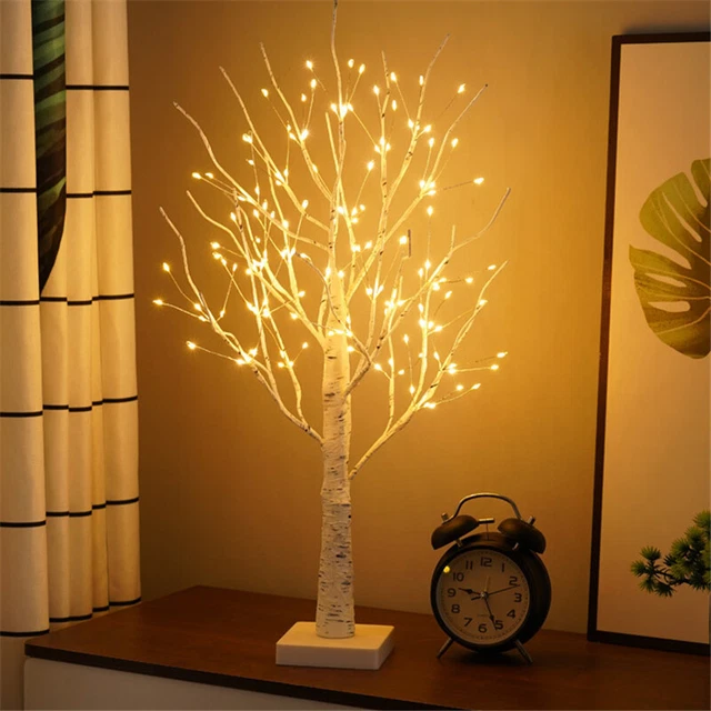 WARM WHITE LED Birch Tree Light Tabletop Bonsai Jewelry Holder