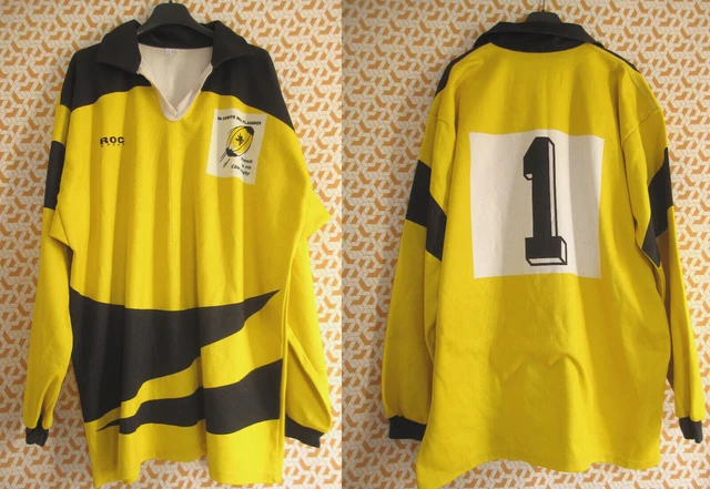 Maillot Rugby Vintage Roc Sport – Bleu Blanc Rouge, Années 80, Taille L, Made In France