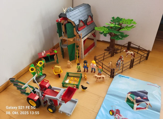 Playmobil 4066 La Ferme - Complet Avec Boîte Et Notice - Très Bon état (sans Ficelle)