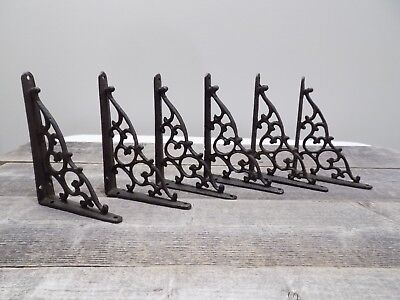 6 Antique Style Shelf Brace Wall Bracket Cast Iron Brackets Vine Garden Shed
