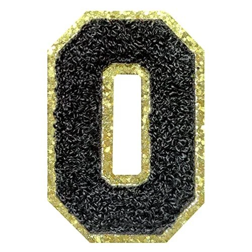 4Pcs Black Chenille Letter, 2.2" Iron on Letters Patches, Chenille Letter