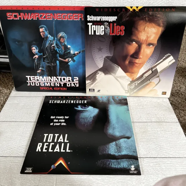 Schwarzenegger  Terminator 2  Total Recall & True Lies 3 Movie Laserdisc Lot