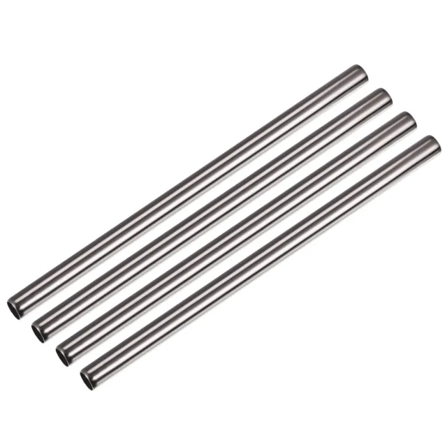 Reusable Metal Straws 8Pcs, Stainless Steel Straight Drinking Straw - Silver