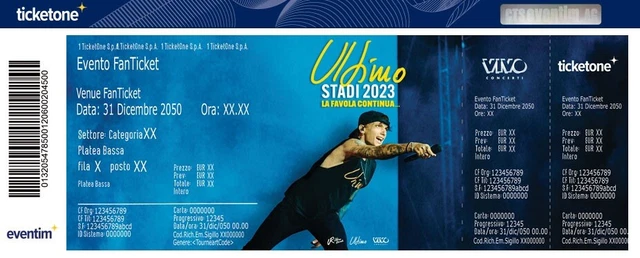 BIGLIETTO CONCERTO ULTIMO roma 07-07-2023 GOLDEN CIRCLE  PIT TICKET