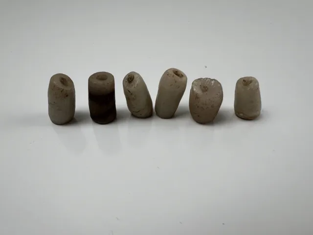 6 pcs Ancient Excavated Cylinder Quartz Stone ? African Trade Vintage Beads