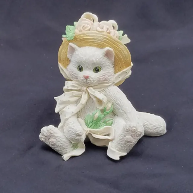 Enesco 1992 Calico Kittens Our Friendship Blossomed From the Heart Figurine