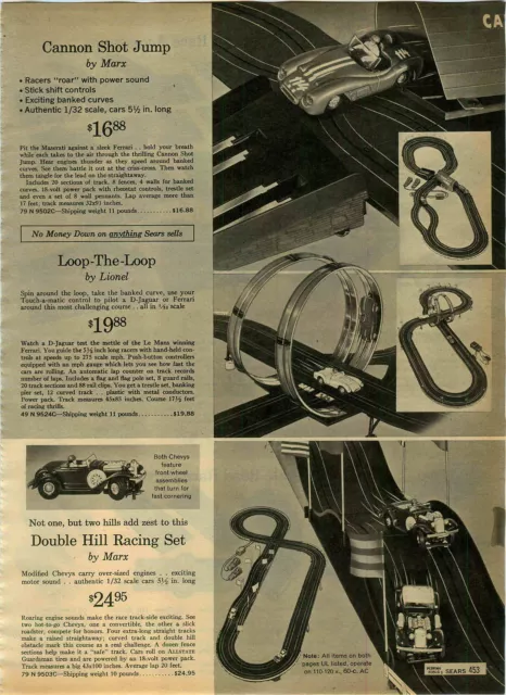 1965 PAPER AD Marx Road Car Race HO Scale Cannon Shot Jump Lionel Loop he Loop