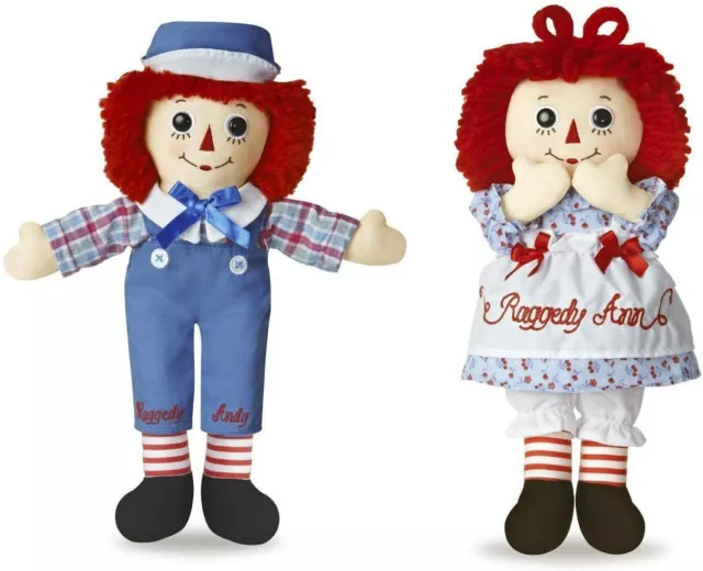 NEW - Raggedy Ann & Raggedy Andy Dolls (Twin Pack)