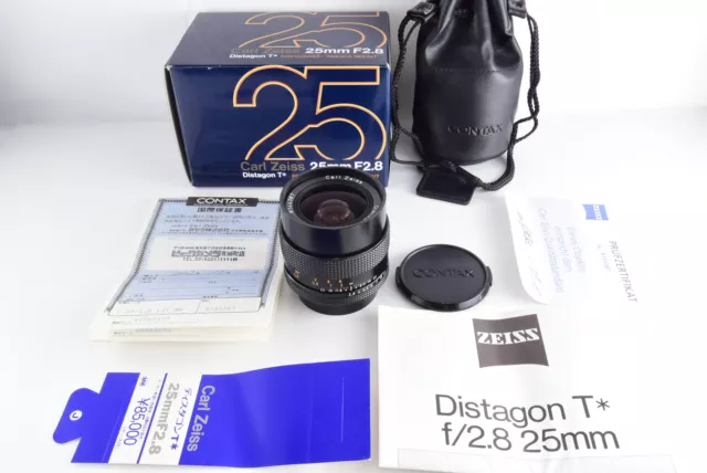 [ Quasi Mint] Contax Carl Zeiss Distagon T 25mm F/2.8 Mmj Mf Lente C/Y Supporto 2