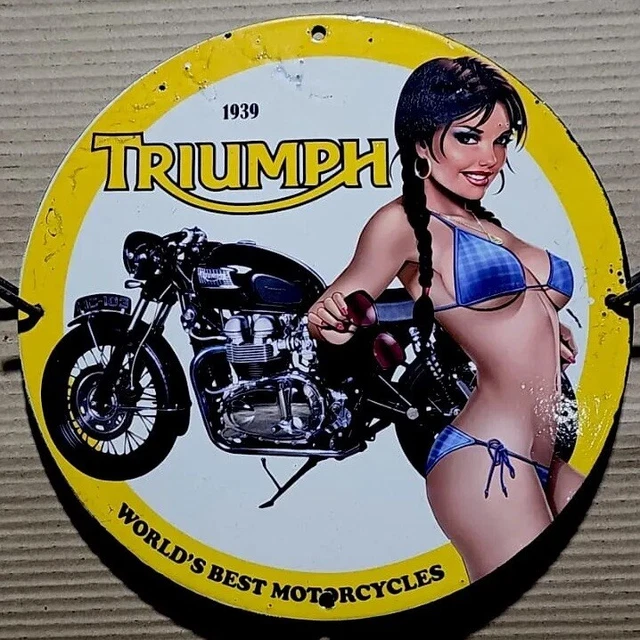 CCparton Targa In Metallo Vintage 20x30 Cm | Last Stop Garage Pin Up Girl Biker | Poster Latta Per Bar, Garage E Decorazione Casa