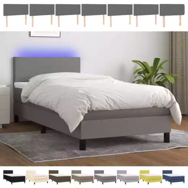 Boxspringbett Matratze LED Bett Bettgestell Polsterbett Lattenrost Stoff vidaXL