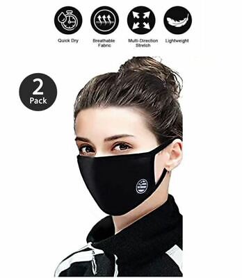 Face Mask Reusable Unisex Cotton Double Layer Washable Adult White Flag 2 Pack