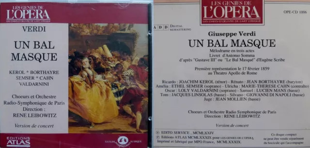 CD VERDI « Un bal masqué »
