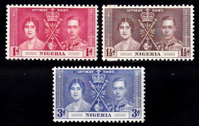 Nigeria #50-52 Mnh 1937 Coronation Of King George Vi & Queen Elizabeth