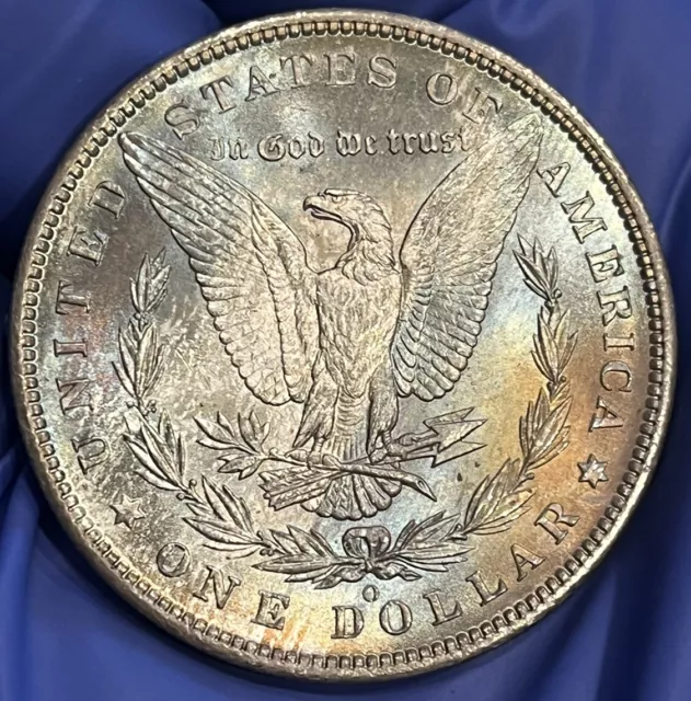 1885 O Morgan Dollar Ms++ Rainbow Toning