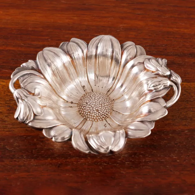 Reed & Barton Art Nouveau Sterling Silver Nut Bowl Les Six Fleurs Cineraria