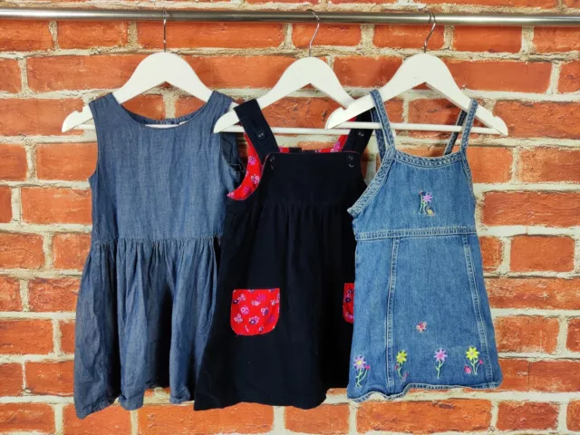 GIRLS BUNDLE AGE 2-3 YEARS NEXT etc DRESS PINAFORE CORDUROY DENIM KIDS SET 98CM