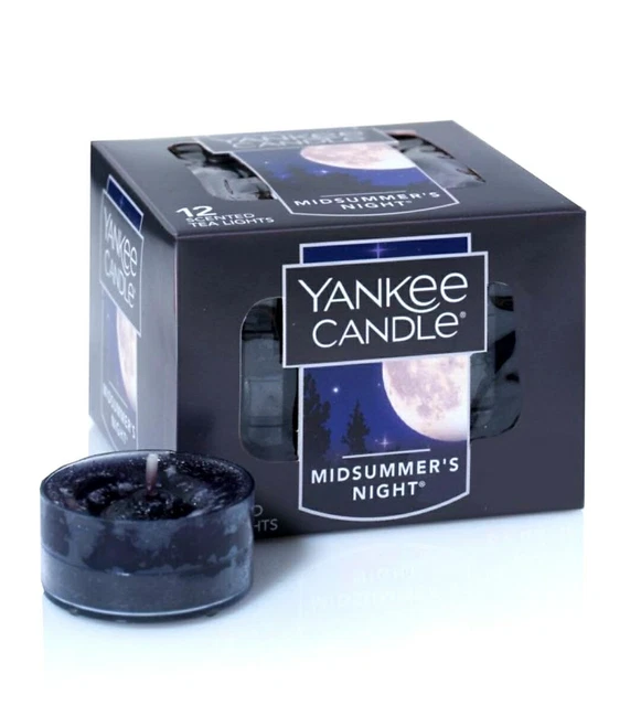 YANKEE CANDLE MIDSUMMERS NIGHT Musk Scented TEA LIGHT Candles Blue