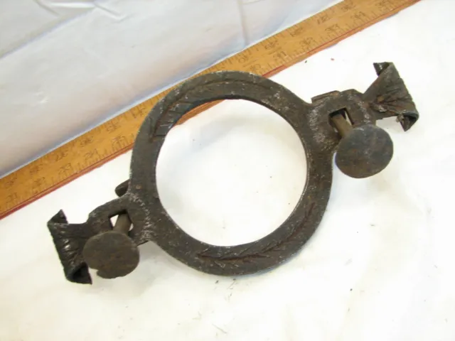 Antique Blacksmith Hand Forged Conestoga Covered Wagon Iron Chain Ring Guide