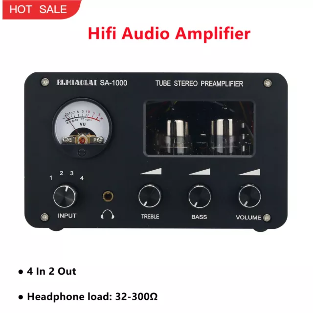 SA-1000 PJ MIAOLAI Hifi Audio Amplifier 4 In 2 Out Electric Tube Preamplifier