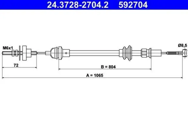 ATE Câble d'embrayage Câble d'Embrayage 24.3728-2704.2 pour SEAT Ibiza II (6K1)