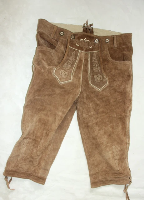 TRACHTEN HERREN LEDER HOSE + FUTTER ca GR 52 W34  LEDERHOSE WIESN TIROL 76cm