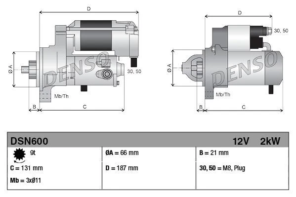 Land Rover Denso Unit AVVIAMENTO DENSO DSN600 per Land Rover Defender Station Wagon L316 98 ...