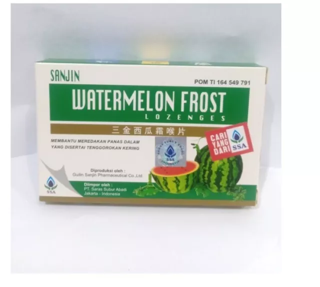 Sanjin Watermelon Frost Lozenges relief of Sore Throat & Mouth Ulcer