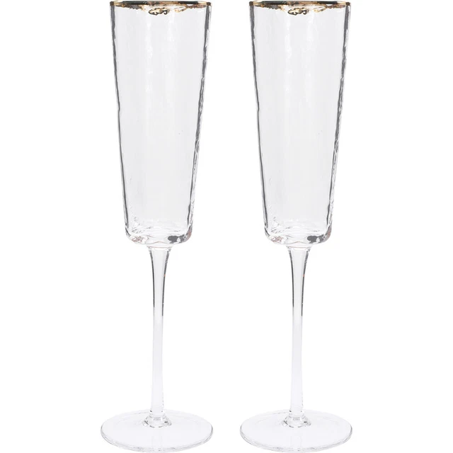 2 piezas flautas de champán cristal copas de champán beber copas para Home Bar Hoc