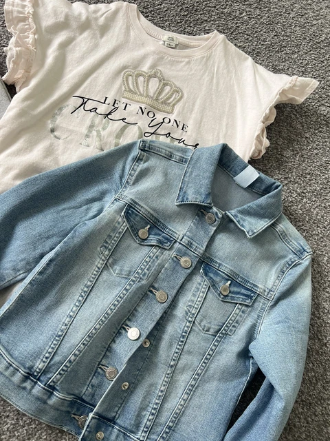 Maglietta per bambini 8 anni pacchetto vestiti giacca denim River Island