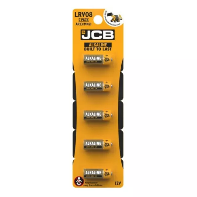 5 x JCB LRV08 SUPER ALKALINE BATTERIES 12V -  A23 MN21 23A NEW Built to Last