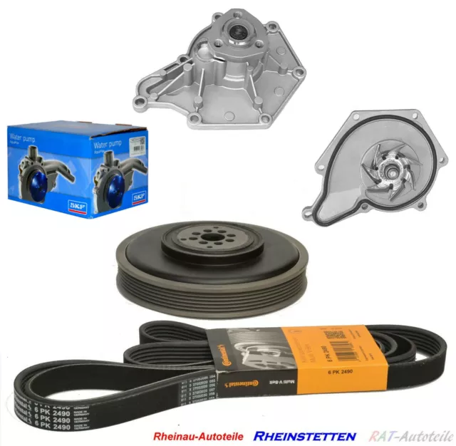 CONTI Keilriemen 6PK2490+RIEMENSCHEIBE KURB.W.+WAPU AUDI A4 A6 A8 Q7 2,7 3,0TDI