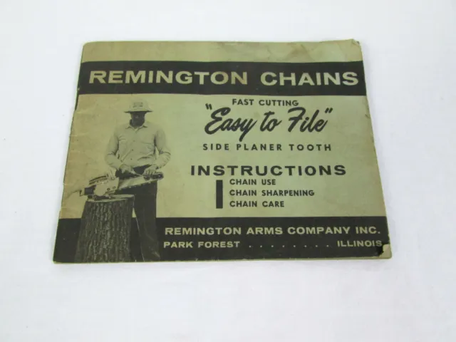 Remington Chains 1959 corte rápido ""fácil de limar"" instrucciones cepilladora lateral