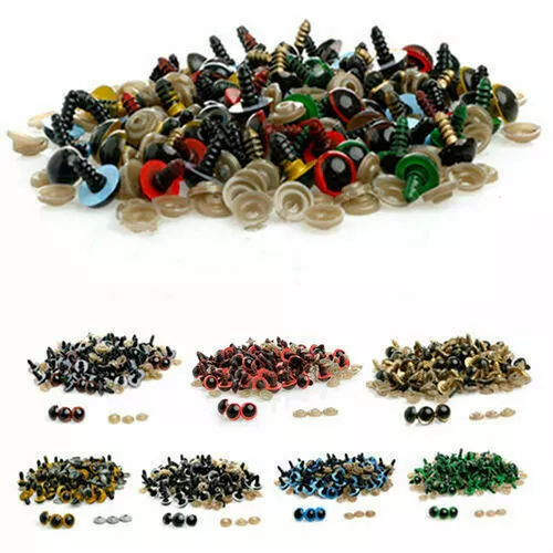 100PCS Animal Puppet Craft 8mm-24mm Plastic Safety Eyes for DIY Bear Doll Lot