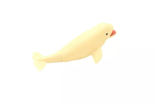 Beluga Whale, Posable Moving Parts, Realistic Toy Model Plastic Animal, CWG55 5"