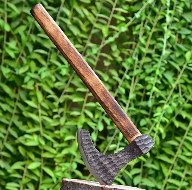 CUSTOM HAND FORGED Carbon STEEL VIKING THROWING AXE NORSE RAGNAR TOMAHAWK AXE