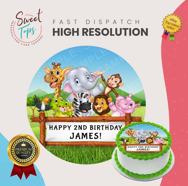 Jungle Safari Baby Animals Edible Cake Topper Decoration - Image Print
