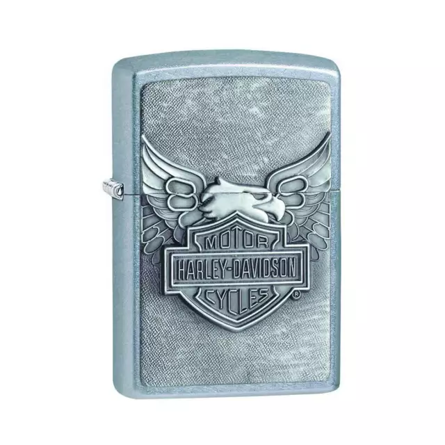 Zippo Windproof Lighter Harley Davidson Emblem Street Chrome Refillable 20230