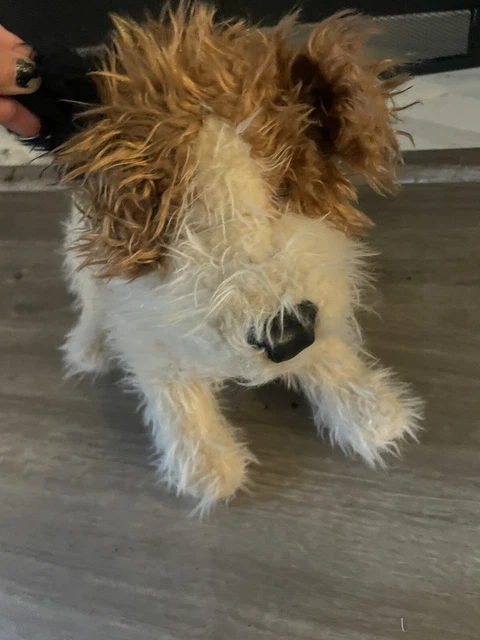 Folkmanis Jack Russell Terrier Plush Hand Puppet Puppy Dog Scruffy Fur Brown