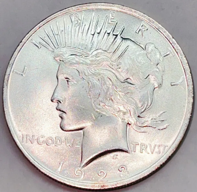 1923 Gem BU Peace Silver Dollar RD 833