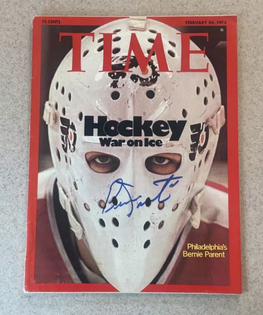 Bernie Parent Autographed Philadelphia Flyers Time Magazine Original Complete