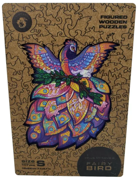 NEW Wooden Jigsaw Puzzle 107 Pieces Unidragon Fairy Bird SMALL