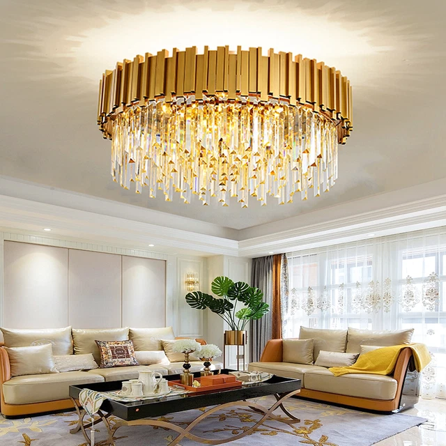 LED E14 Luxus Moderne Kristall Deckenleuchte,K9 Kristall Kronleuchter（gold）
