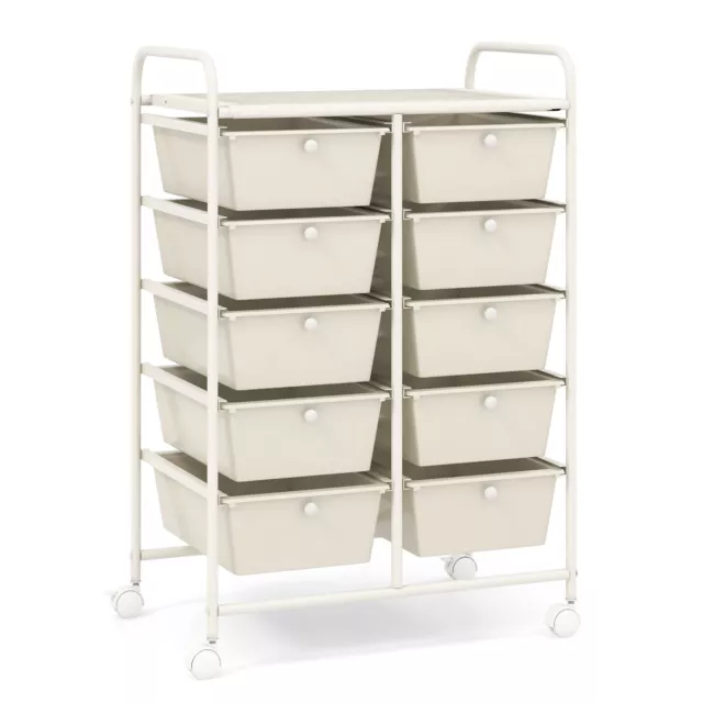 15 Drawers Storage Trolley Mobile Rolling Utility Carts Home Office  Organizer