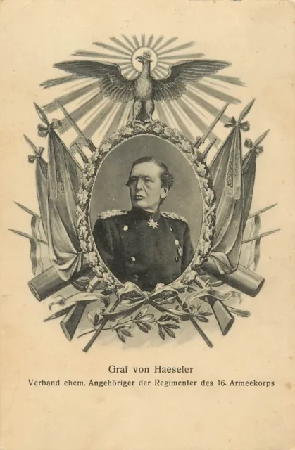 WWI Postcard Generalfeldmarschall Gottlieb Graf Von Haeseler 16th Army Corp