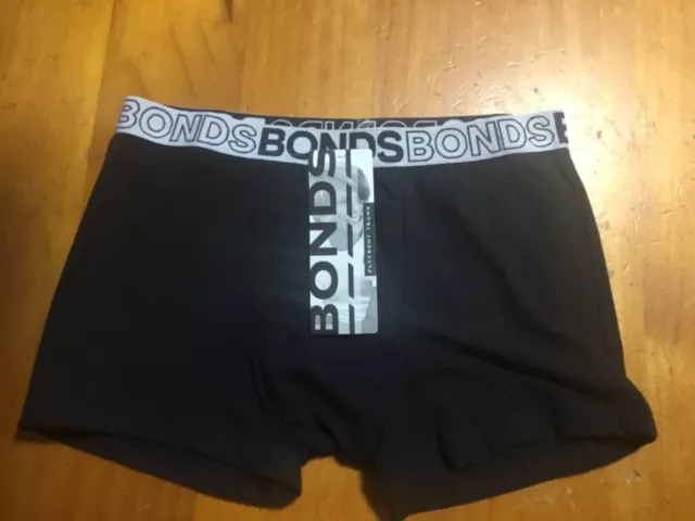 Bnwt Boys Size 8-10 Bonds Trunks Fly Front Black Underwear New