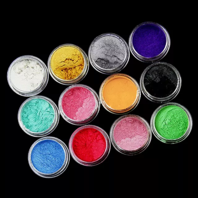 12 Farben/Set Glimmerpigmentpulver perfekt für Seife Kosmetik Harz Farbstoff 3