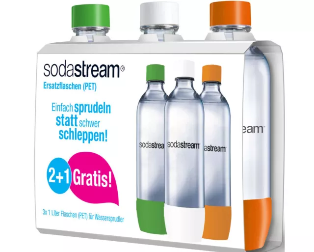 SODASTREAM 1041343490 3x Wasserflasche 1 Liter