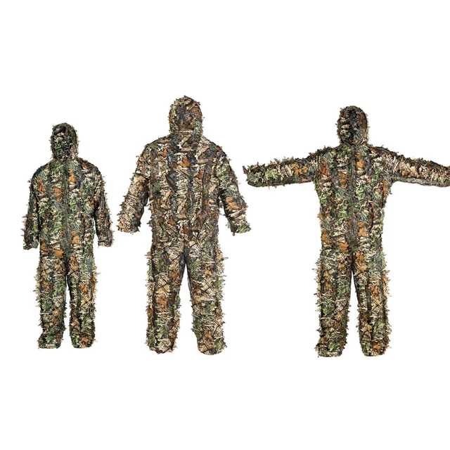 Ghillie Suit Hooded Outfit Camouflage Clothing for Forest Halloween Outdoor